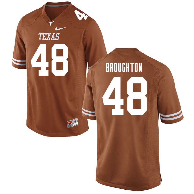 Men #48 Vernon Broughton Texas Longhorns College Football Jerseys Sale-Orange